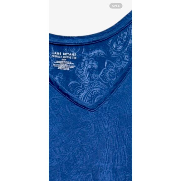 Lane Bryant Perfect Sleeve Tee V-Neck Blue Stretchy Classic Fit Plus Size 22/24 - Picture 7 of 10